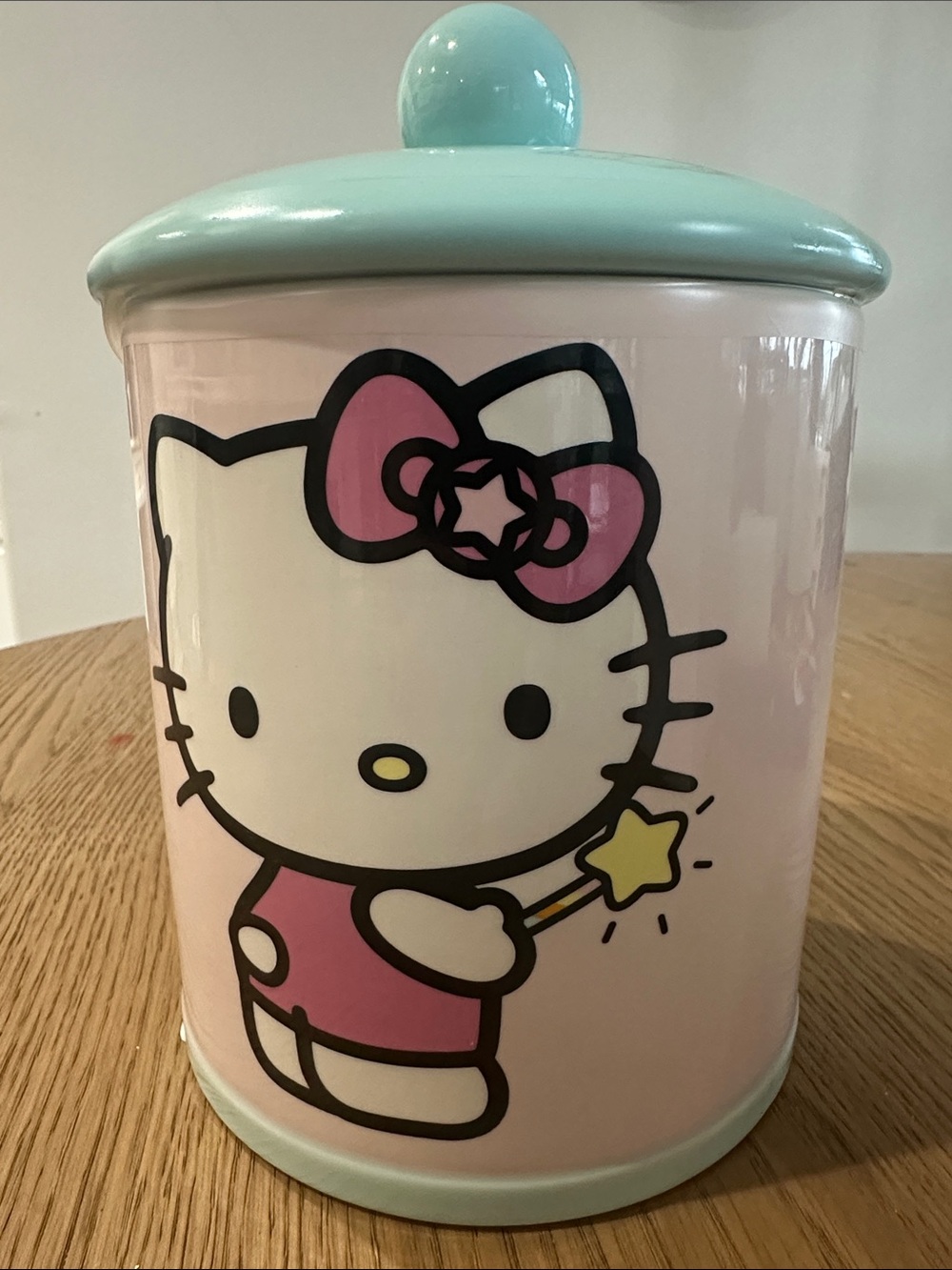 Hello Kitty Pink and Mint Ceramic Cookie Jar
